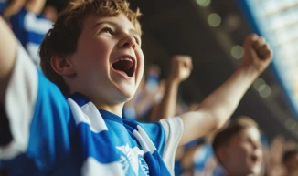 Fans celebrating at stadium
